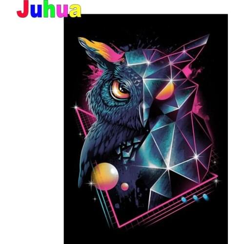 Owl 5d Diy diamond painting full Round/Square drill abstract Geometric animal diamond embroidery diamond mosaic home decor