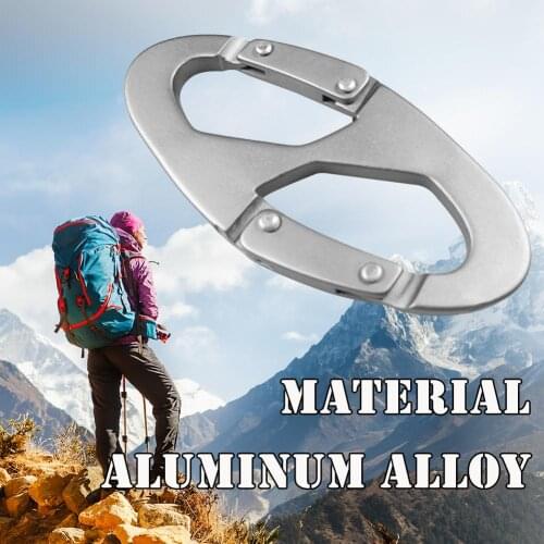 Mountaineering Caving Rock Climbing Carabiner 8-Shaped Keychain Climbing Buckle EDC Tool for Hanging Tent Accessory