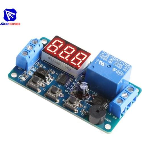 Car Delay Timer Relay Shield 3 Bits Digit Tube LED Display Switch Programmable Readout Delay Timer Relay Module with Buzzer 12V