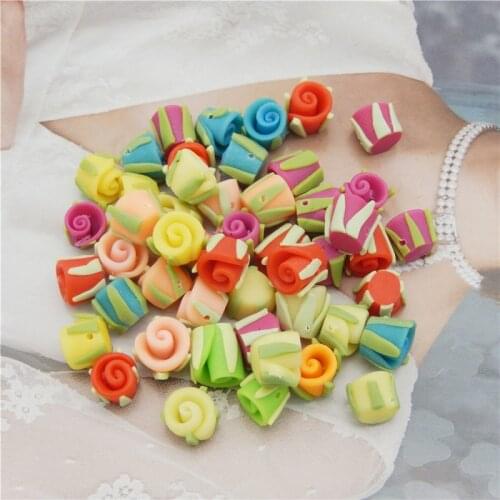 20pcs Flowers Polymer Clay Spacer Beads For Jewelry Making DIY Bracelet Necklace Accessories Handmade Bracelets Studs Necklace