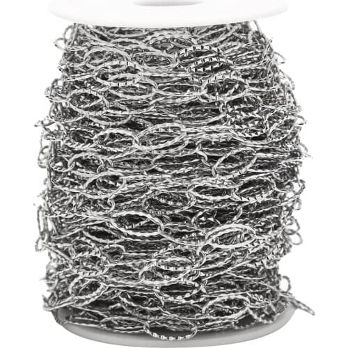 1M/2M/5M/10M 15mm*7mm Handmade Jewelry Stainless Steel Cable Chain Link in Bulk for Necklace Jewelry Accessories DIY Making