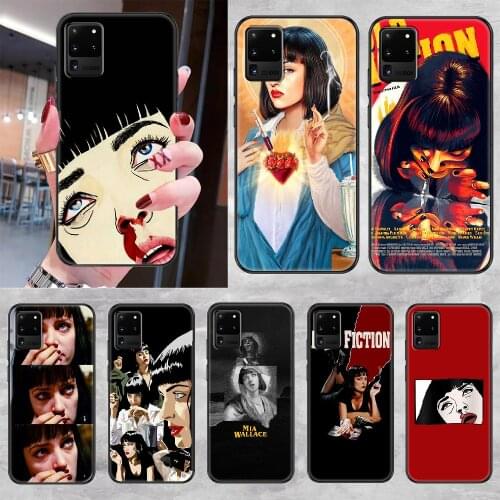 Movie Pulp Fiction Mia Wallace Phone case For Samsung Galaxy Note 4 8 9 10 20 S8 S9 S10 S10E S20 Plus UITRA Ultra black 3D prime