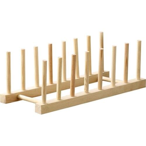 Wood Stand Kitchen Dish Drying Rack Cup Glass Chopping Board Holder Water Drainer Accessories Tableware Dishware Organizer