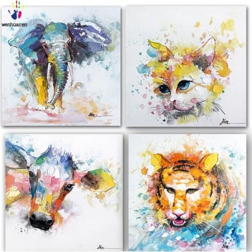 DIY colorings pictures by numbers with colors Abstract paintings of animals picture drawing painting by numbers framed Home