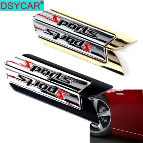 DSYCAR 3D Zinc Alloy SPORTS Premium Car Emblem Badge Decals Side Fender Rear Trunk Sticker for Car SUV Truck Motorcycle