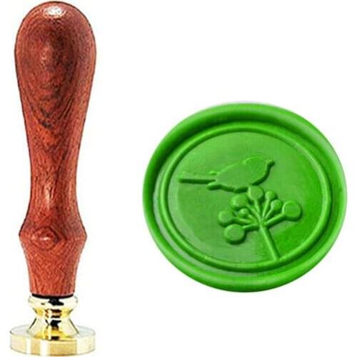 Signature Custom Vintage Couple Birds Custom Picture Logo Wedding Invitation Wax Seal Sealing Stamp Rosewood Handle Set Kit