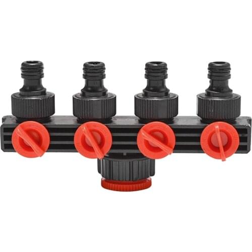 Home Garden Hose Pipe Splitter Plastic Drip Irrigation Water Connector Agricultural 4 Way Tap Connectors