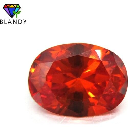 Hot Sale Cubic Zirconia 2x3~13x18mm 5A Oval Shape Brilliant Cut Orange Loose CZ Stone Synthetic Gems For Jewellery