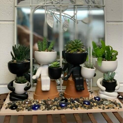 Humanoid Ceramic Flower Pot Vase Portrait Vase Fleshy Flower горшок для цветов Arrangement Vase Home Decoration Birthday Gift