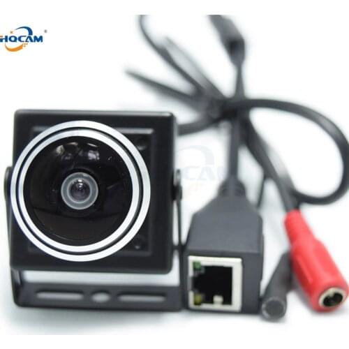 HQCAM 5/4/3/2/1.3/1MP Audio video camera MINI IP camera H.264 mic camera P2P network 1.78mm Fisheye Wide Angle Fisheye Lens