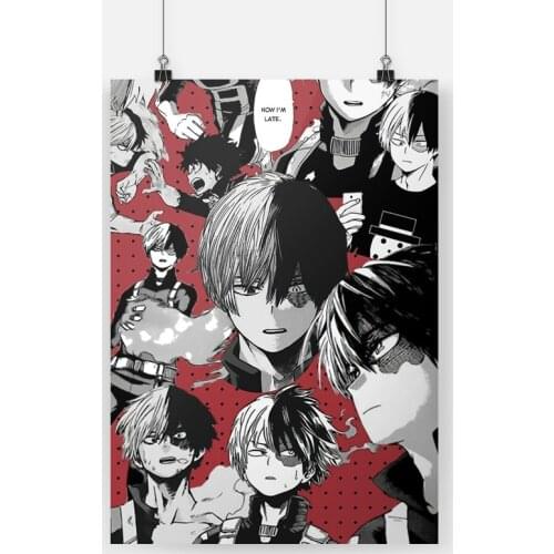 Todoroki collage BNHA anime Framed Wooden Frame canvas painting decor wall art pictures study home room decoration prints poster