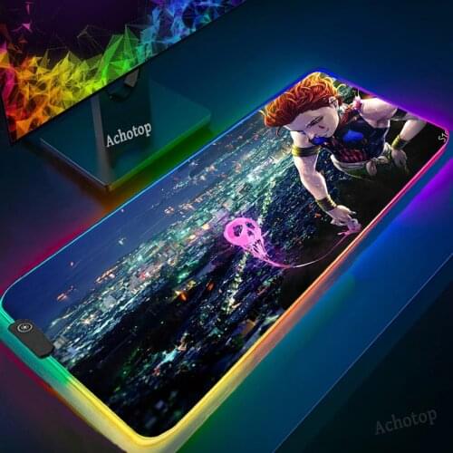 RGB Hunter X Hunter Mouse Pad Gaming Accessories Computer Large 900x400 Mousepad Gamer Rubber Carpet With Backlit Play Desk Mats