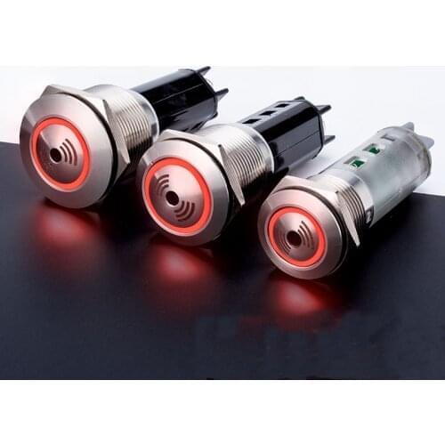 Sound and Light Metal Buzzer 12V 24V 220V 16mm 19mm 22mm Metal Buzzer 70 Decibel Metal Indicator Light with Buzzer