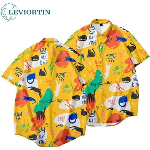 Mens Shirt Funny Casual Slim Short Sleeve Shirt 3D Print Casual Lapel Short Sleeve Hawaiian Shirt Tops Clothing