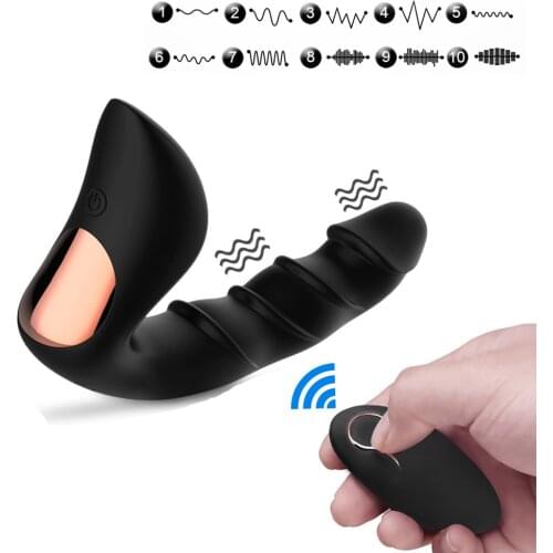 Male Anal Plug Prostate Massage Vibrator 10 Modes Remote Control G Spot Stimulator Sex Toy for Men Women Silicone Adult Sex Toys