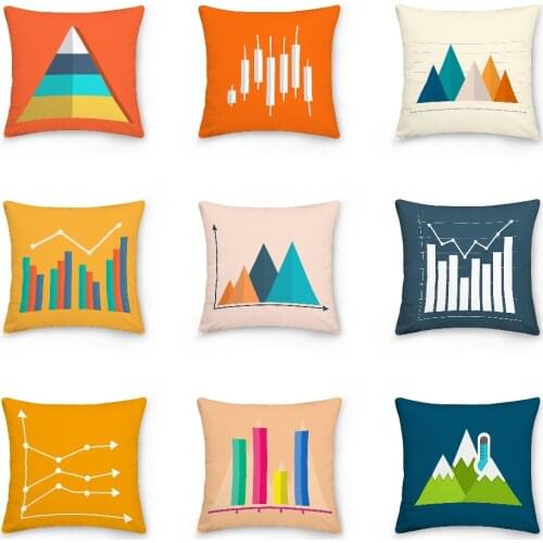 Mathematics Chart Pillowcase Graph of Math Data Changes Sofa Cushion Cover Bed Sofa Pillow Cover Cushion Case Home Decor