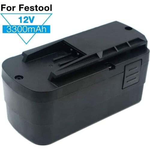 Rechargeable Replacement Battery 12V 3300mAh Ni-MH for Festool Cordless Power Tools 493348 BPC12 BPS12C BPS12S 494522 TDK12