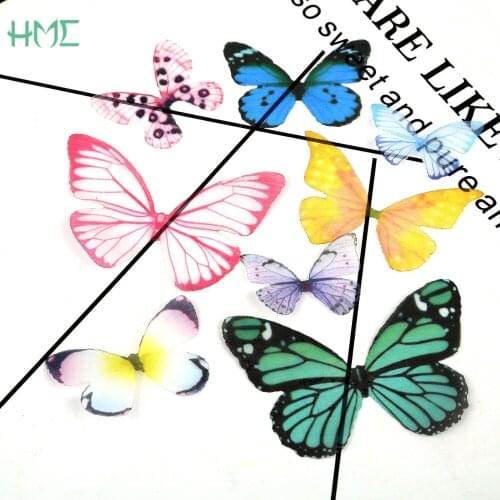 3/4/5/6cm 10pcs/bag Random Mixed Colourful Butterfly Charms Pendants For DIY Earring Findings Hair Jewelry Making Hand Made