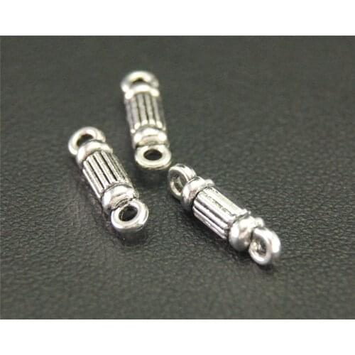 100pcs Silver Color Linker Connector Handmade Charms Pendants Jewelry Findings 14x4mm A1901
