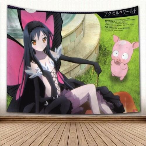 Custom Accel World Tapestry Colorful Psychedelic Decorative Carpet Wall Fabric For Living Room Bedroom Tapestries Accessories