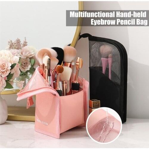 Vertical Type Portable Transparent Travel Cosmetic Waterproof Antifouling Multifunctional Makeup Brush Package Storage Bag