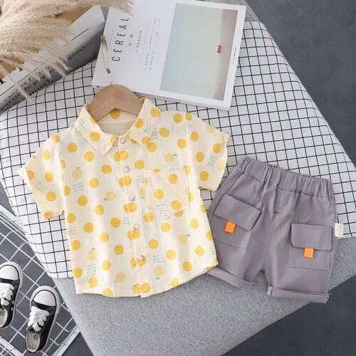 Summer Newborn Baby Boy And Girl Casual Clothes Polka Dot T-Shirt + Shorts Suit Home Service 1-3 Years Old