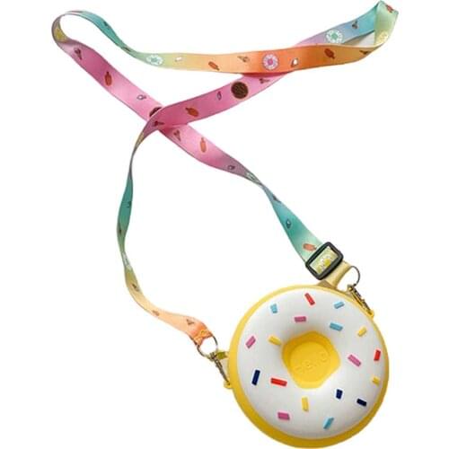 Lovely Donut Shape Crossbody Bag Zipper Adjustable Shoulder Pouch