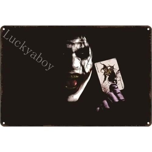 [] Retro Metal Tin Sign Movie Poster Comic Joker Pub Bar Coffee Shop Home Plaque Vintage Wall Art Decor AL040