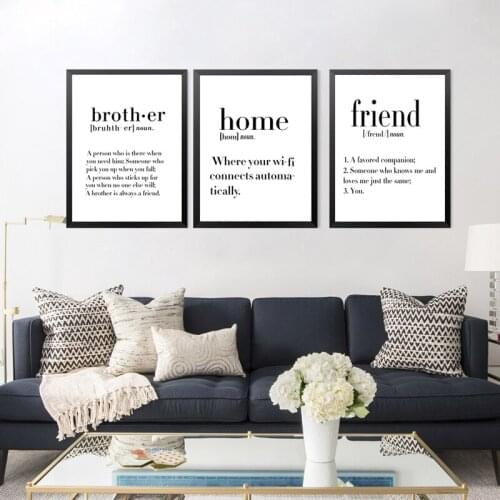 Modern minimalist black white love home quotes art canvas poster Art painting Prints decor Home Decor Wall Print Poste No Framed