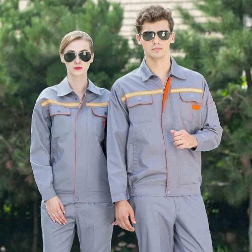 Autumn Men Women Work Clothing Set Long-sleeves Coveralls Suit Durable Auto Repair Workshop Uniforms Reflective Safety Workwear
