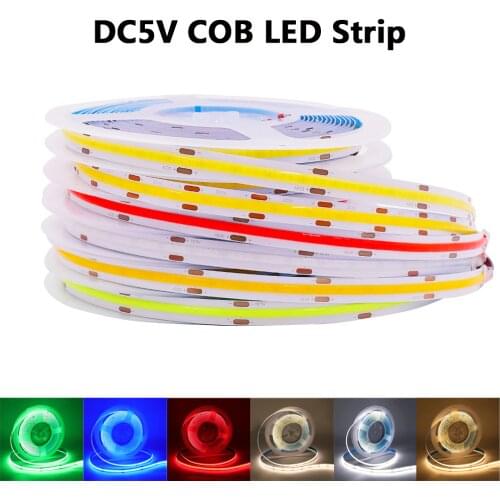 COB LED Strip Lights 320Leds/m DC5V USB High Density RA90 Flexible Tape Rope Diode Soft COB Strip Ribbon Lamp Linear Dimmable