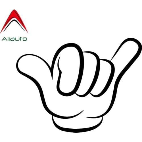 Aliauto Funny Car Sticker Hang Loose Shaka Hand Vinyl Motorcycle Styling Personality Waterproof Accessories PVC Decal,10cm*7cm