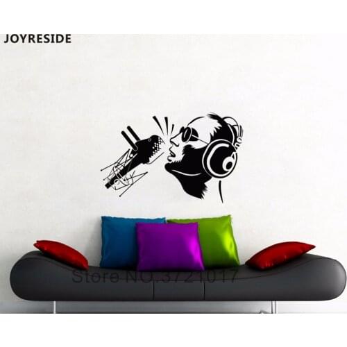 JOYRESIDE Melody Musical Notes Wall Guitar Guitarist Decal Vinyl Sticker For Living Room Decoration Home Bedroom Art Mural A194