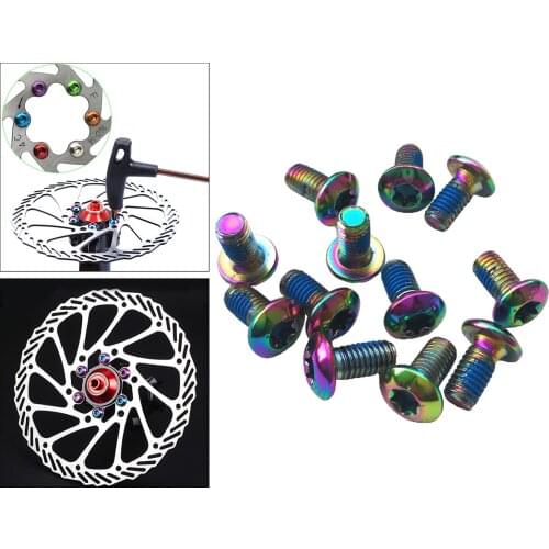 12Pcs M5X8mm Bicycle Disc Brake Rotor Bolts Mounting Screws T25 Head Mountain Bike Disc Cycling Accessories Steel Mount Screw