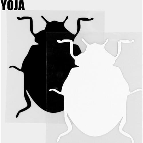 YOJA 12.5×14.1CM Cartoon Perched Ladybird Animals Vinyl Decal Car Stickers Black/Silver 19C-0457