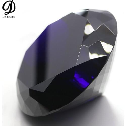 China Hot Selling blue Color Super Large Size 100mm Cubic Zirconia Jewelry Decoration Big Size Round Zircon Loose Stones