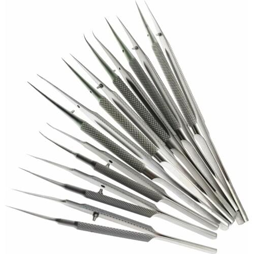 1pcs Stainless Steel Tweezers Platform forceps Round Handle Ophthalmic Instruments 10.5cm