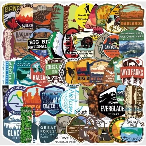 10/50Pcs National Park Cartoon Stickers For Suitcase Skateboard Laptop Luggage Fridge Phone Car Styling Decal Sticker 2020