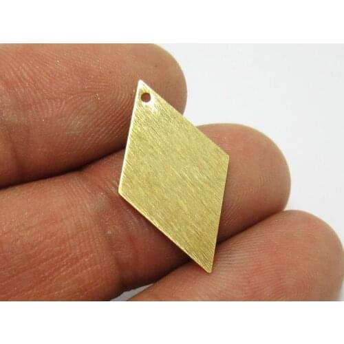 Earrings charm Brass rhombus pendant 25.3x14.3x0.6mm raw brass geometry findings R716