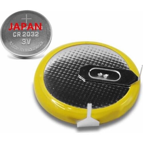 5PCS/LOT JAPAN CR2032 2032 With 90 soldering foot 3V Li-ion Button Cell Battery 2032