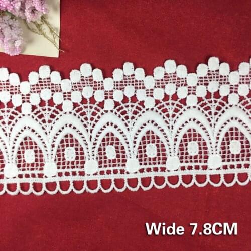 7.8CM Wide White Personalized Hollow Embroidery Guipure Lace Fabric Tassel Ribbon Clothing Decoration DIY Crafts Sewing Decorati