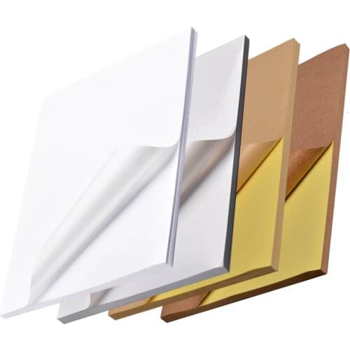 A3 / A4 white laser inkjet dark and light color labels A4 kraft paper self-adhesive printing paper