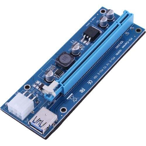 2021 Adapter Converter Card Riser PCIe 16X Riser Board for BTC Miner Bitcoin Mining PCI-E 6-Pin Power Supply Port