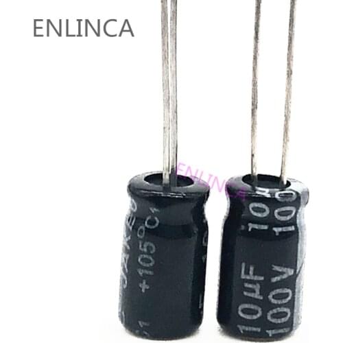 12pcs/lot S54 100v 10UF aluminum electrolytic capacitor size 6*12 10UF 20