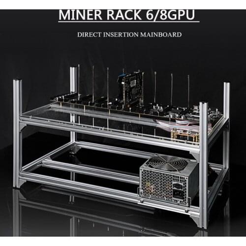 Aluminum Open Miner Air Case Mining Rig BTC Rack ETH 6/8 GPU Ethereum Bitcon XMR Frame For Onda 3855 Server Rack Stackable