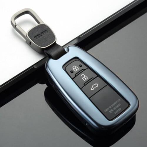 Car Aluminium Alloy Key Holder Cover Case Shell For Toyota Camry Corolla C-HR CHR Prado RAV4 Prius 2018 2019 2020 2/3/4 Buttons