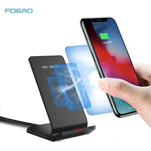 FDGAO 10W Quick Qi Wireless Charger For iPhone 11 Pro X XS Max XR 8 Quick Charger Fast Charge Stand For Samsung S20 S10 Note 10