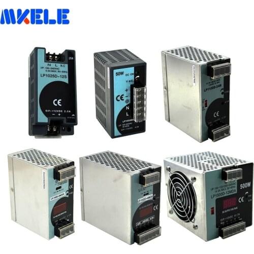 LP Series Din Rail Single Output Switching Power Supply 25W 50W 100W 150W 300W 500W Digital Display 12/24V AC DC With CE Approve