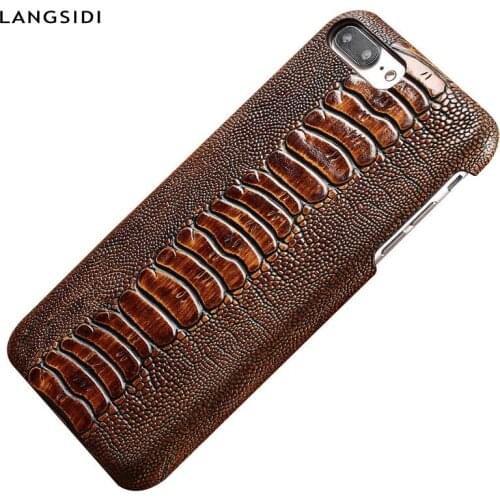 Natural leather ostrich foot mobile phone case for iPhone 12 Mini 12 11 Pro Max X XS Max XR 5 5S 6 6s 8 7 plus SE 2020 Cover