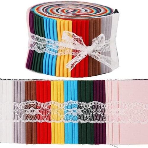 Dailylike 40 Pcs Jelly Roll Cotton Fabric Roll Up Fabric Quilting Strips Patchwork For DIY Handmade Dolls Sewing Craft